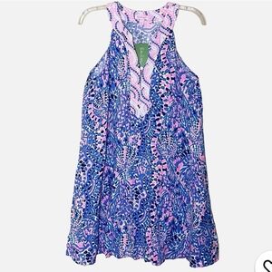 Lilly Pulitzer Achelle Swing Dress in Multi Tic Tac Tile Pattern. Size L